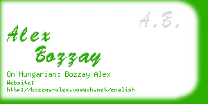 alex bozzay business card